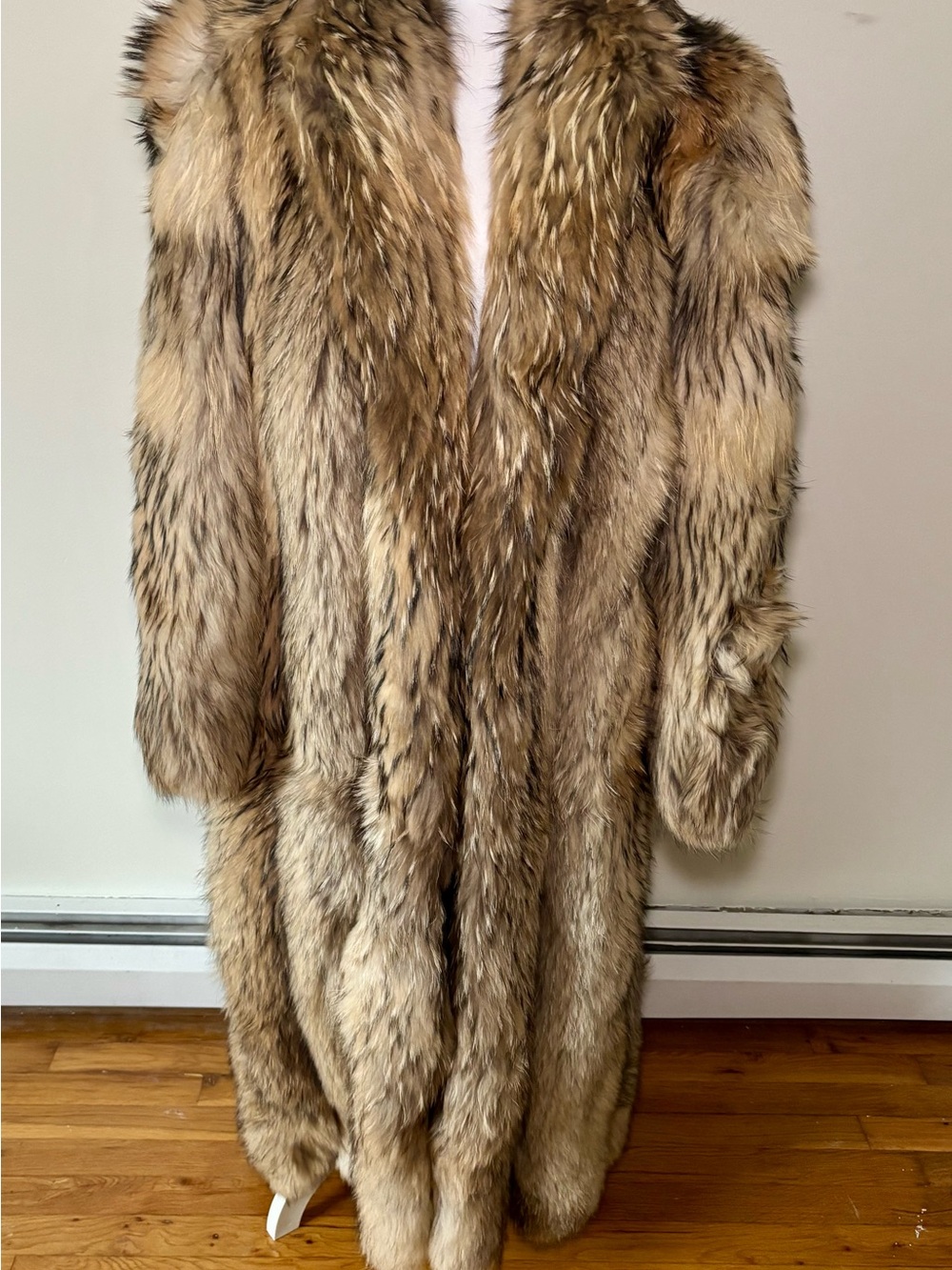 Luxury Women/Mens Long Vintage Raccoon Fur Coat in Natural Browns stunning!